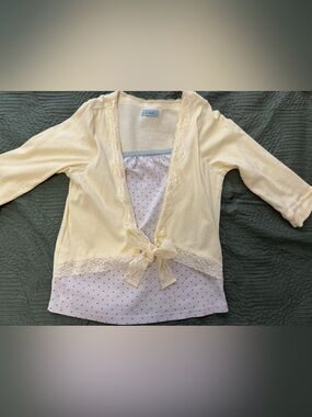 Vintage Y2K Top Polka Dots & Lace